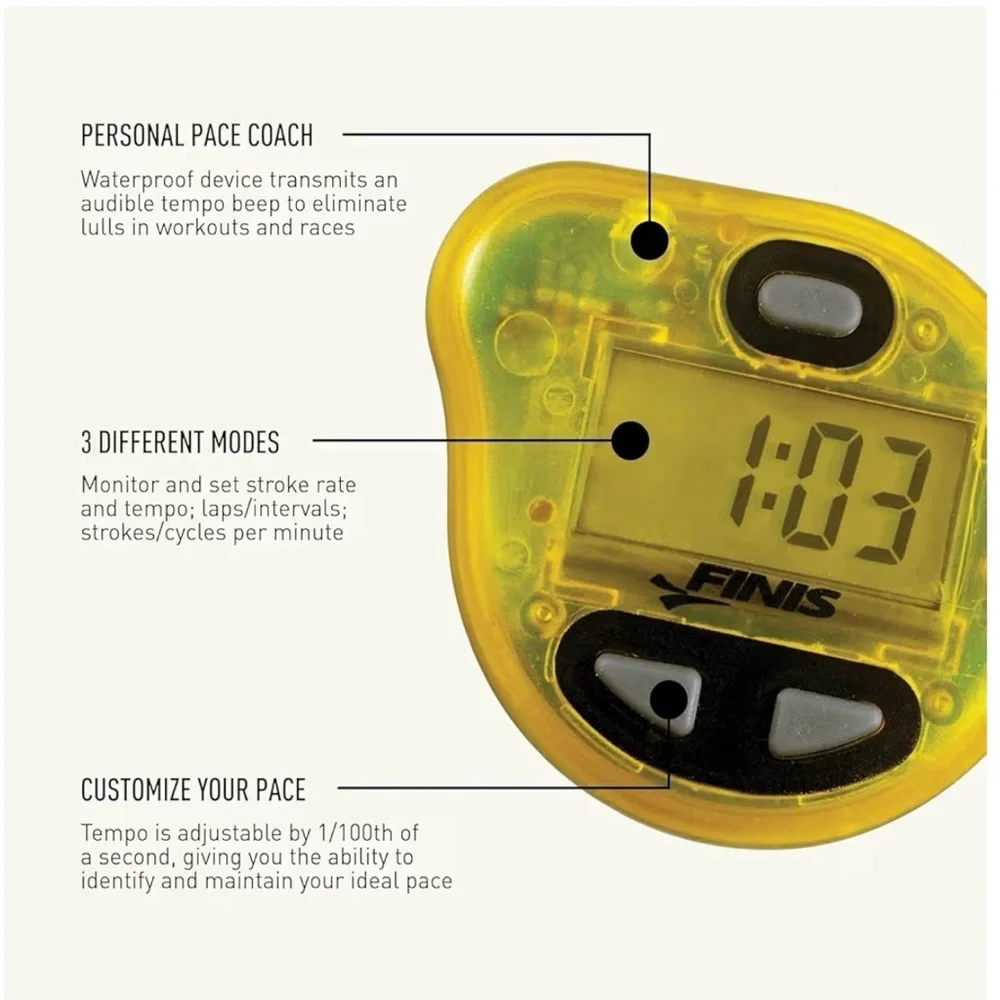 Finis Yellow Tempo Trainer Pro Swim Metronome - Picture 2 of 8